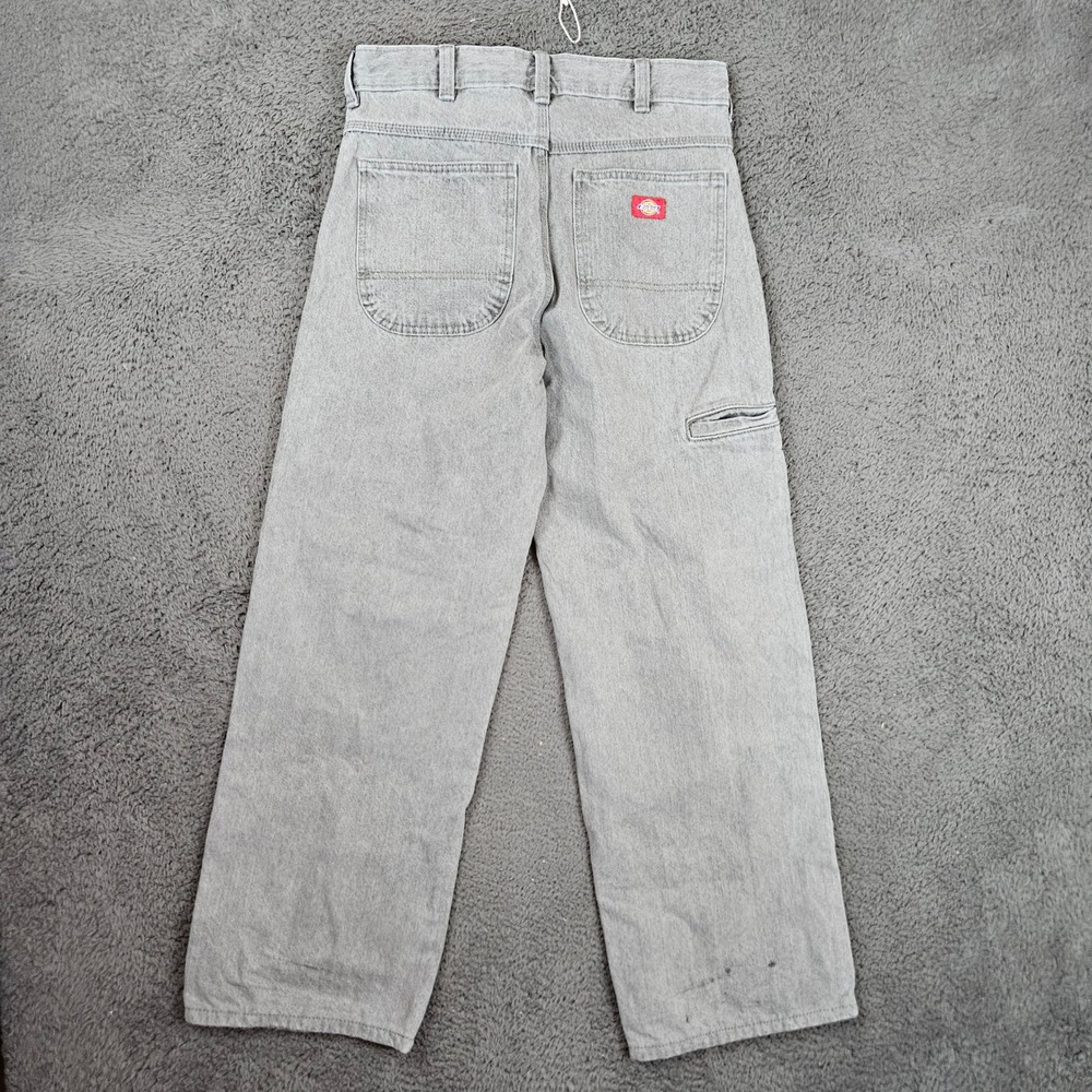 Dickies Mens Double Knee Work Gray Loose Denim Jeans 30x30 - Picture 9 of 12